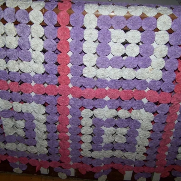 Hand Crafted YOYO Popcorn Blanket Spread Bed Cover - Picture 4 of 4
